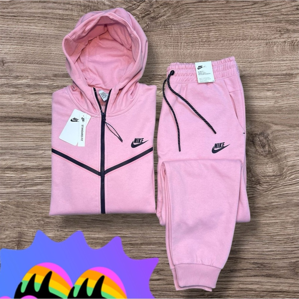 Nike Light Pink Tracksuit with Black Accents